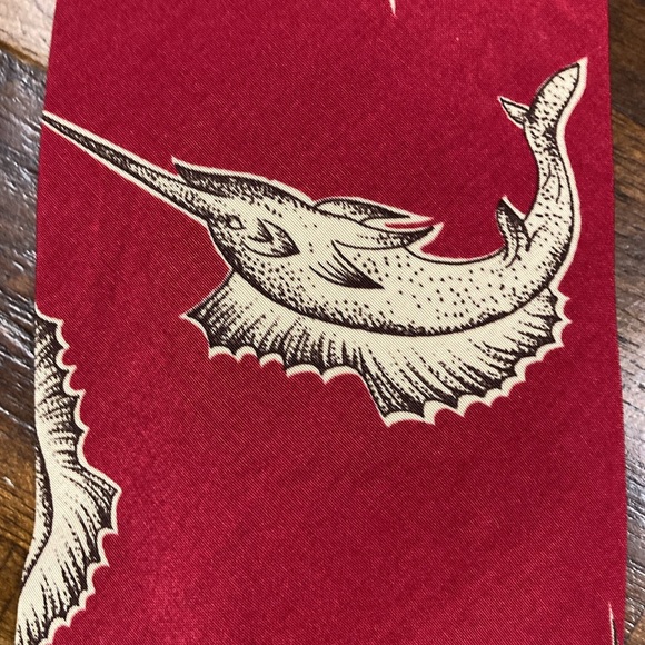 vintage Polo Ralph Lauren Nordstrom silk swordfish tie - Picture 3 of 9